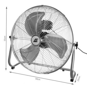 ISO TRADE Bodenventilator Ventilator, 58,00 cm Durchmesser, 3 Geschwindigkeitsstufen verstellbar