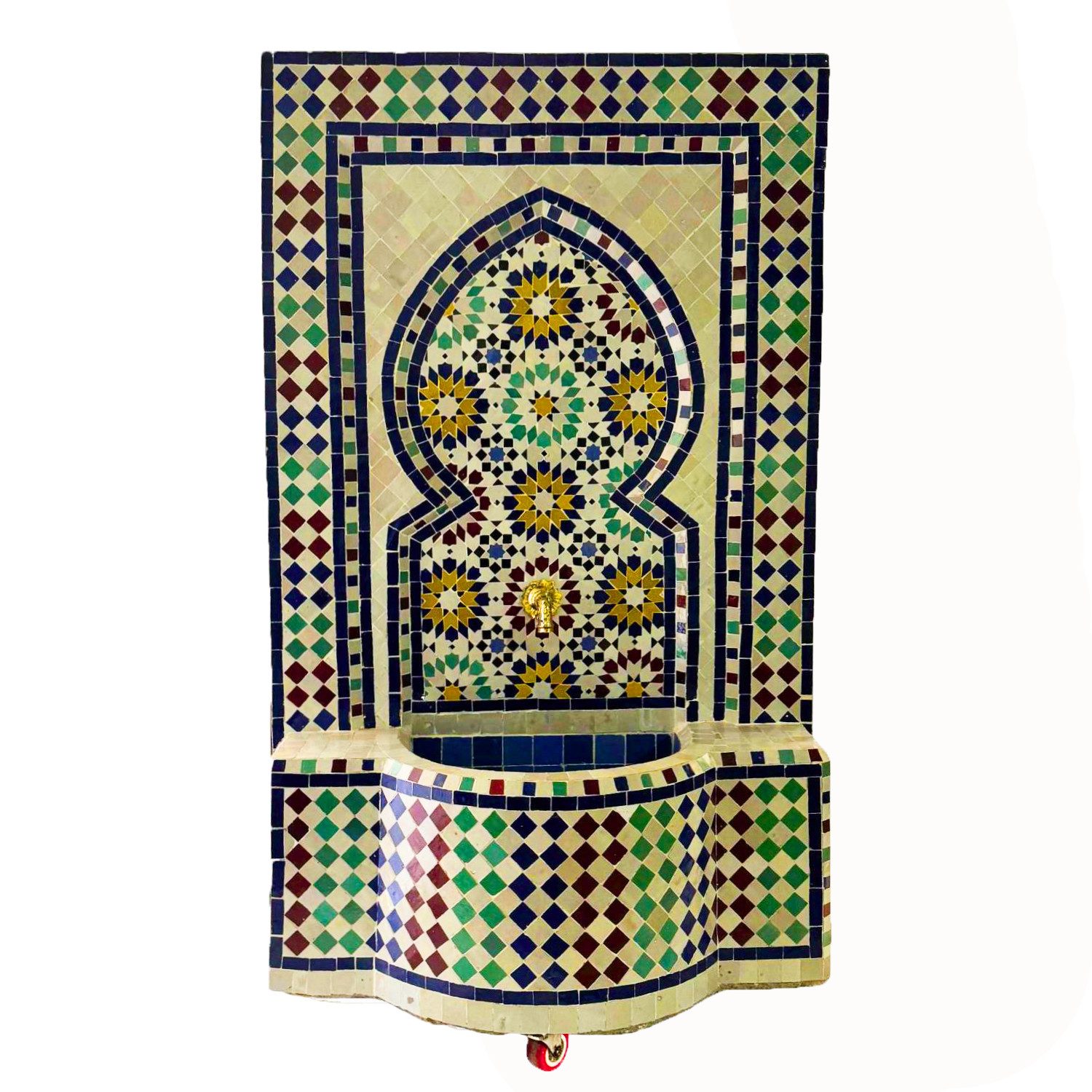 Marrakesch Orient & Mediterran Interior Zimmerbrunnen Marokkanischer Mosaik Gartenbrunnen 129cm, Boho Zimmerbrunnen 05-064, 80 cm Breite, (1 tlg), Handarbeit