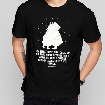 Mr. & Mrs. Panda T-Shirt Eisbär Umarmen - Schwarz - Geschenk, Gute Laune, Damen, lustige Sprüc (1-tlg)