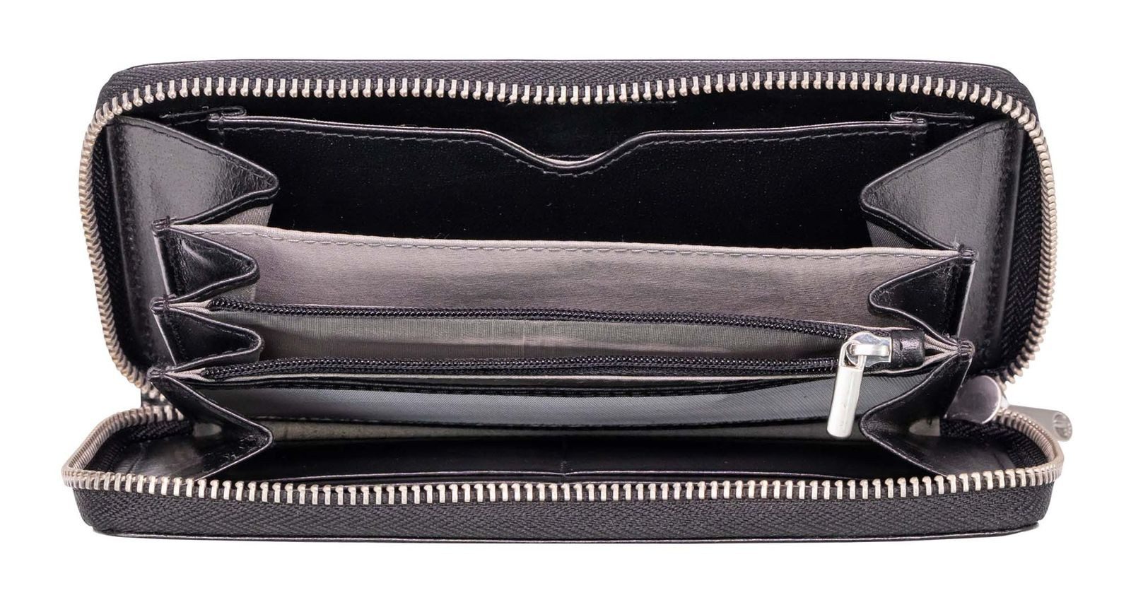 Marc Picard Geldbörse Zip Wallet, aus echtem Rindsleder mit RFID-Blocker Schutz