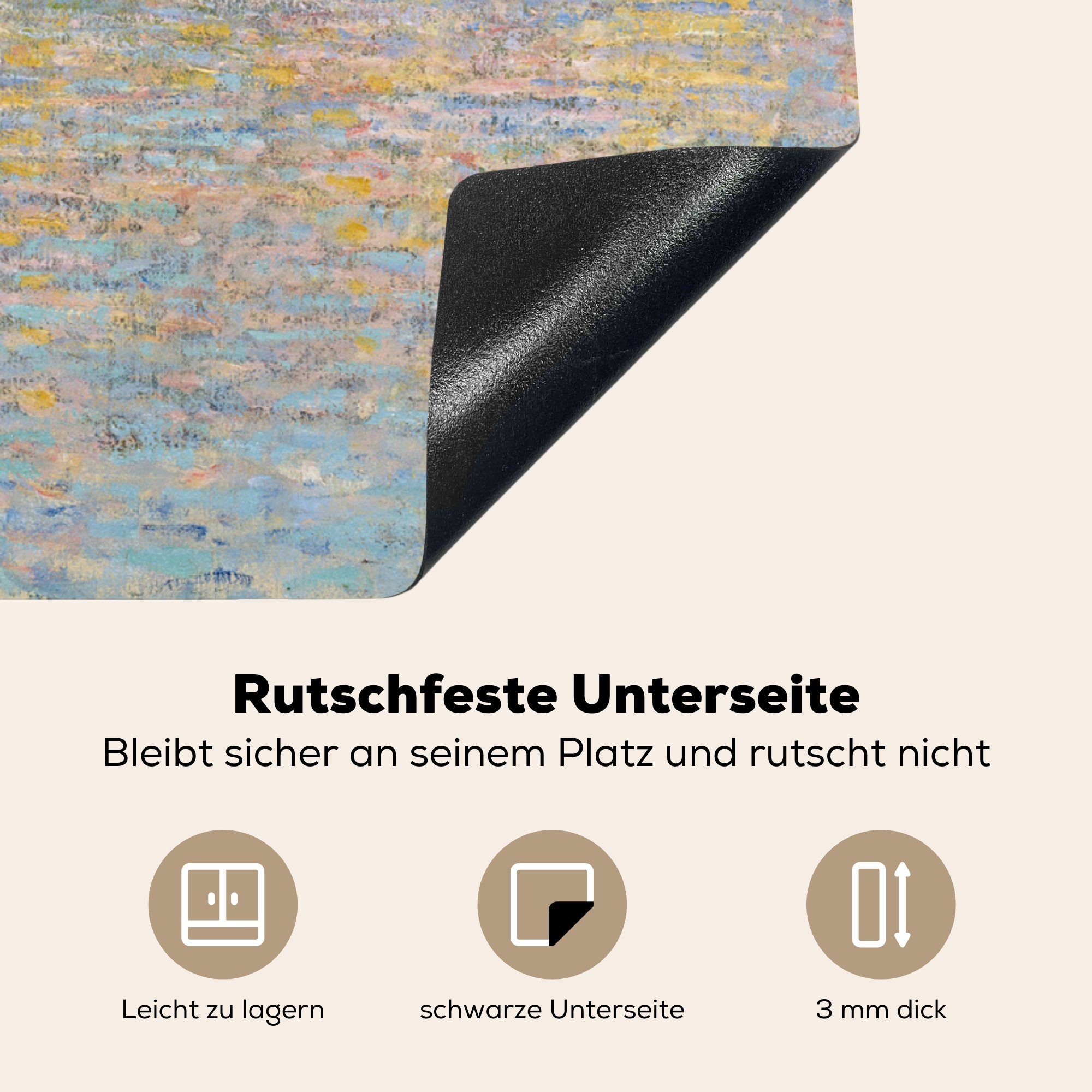 MuchoWow Herdblende-/Abdeckplatte Vétheuil (1 tlg), küche 78x78 cm, Vinyl, Monet, Ceranfeldabdeckung, Arbeitsplatte für Claude 