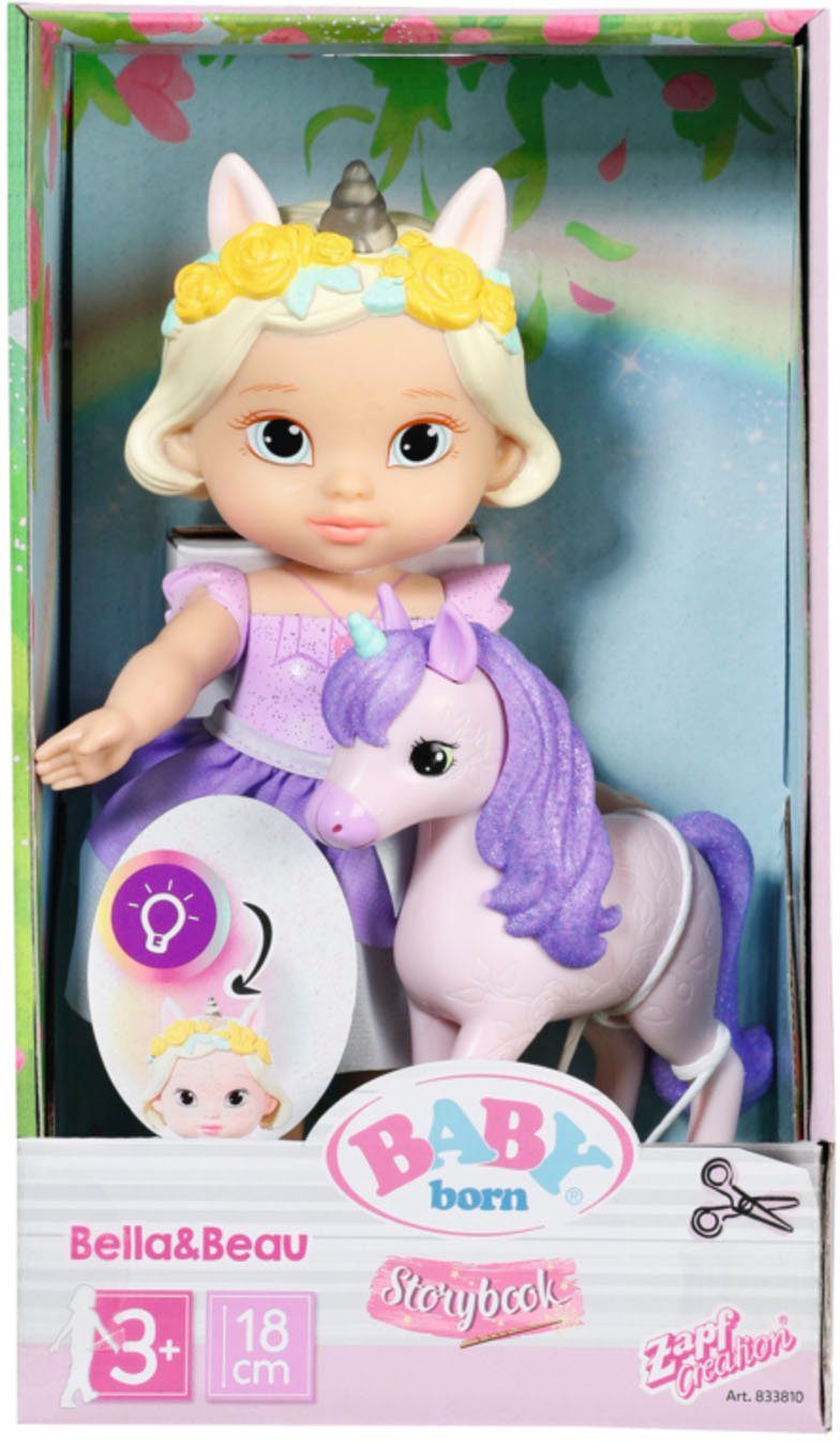 Born Stehpuppe Prinzessin cm, Einhorn mit 18 und Baby Bella, Lichteffekten Storybook