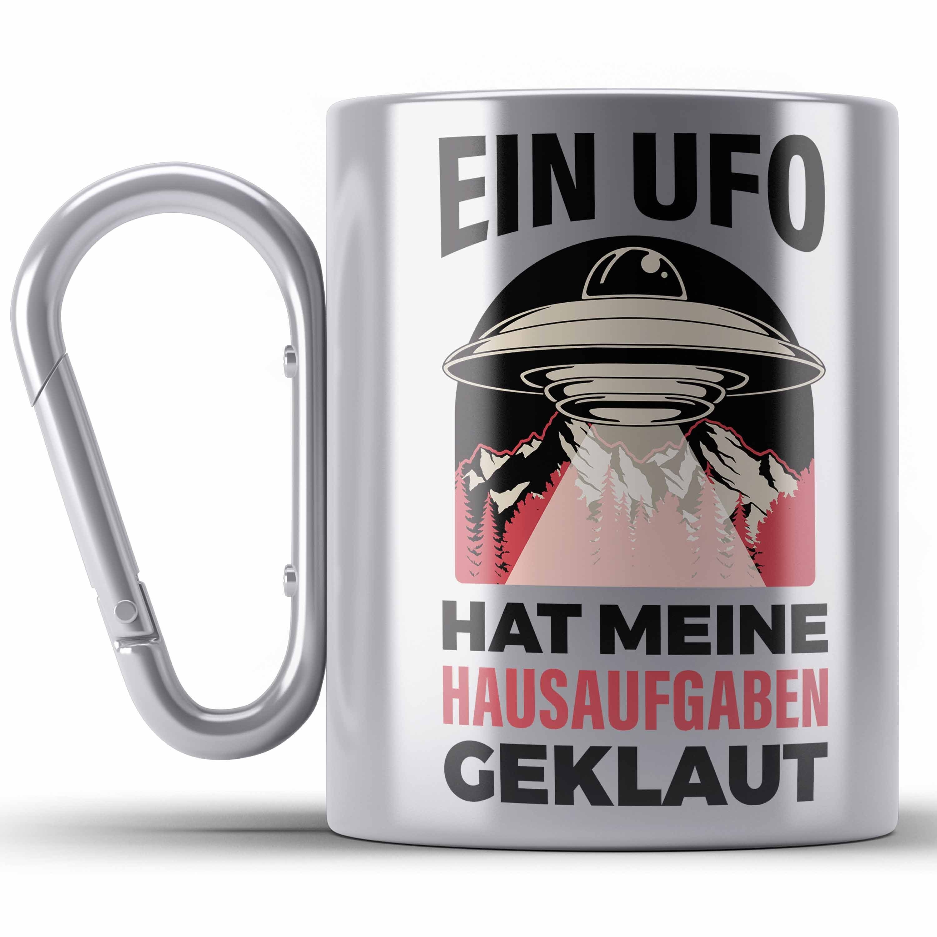 Trendation Thermotasse Lustige Edelstahl Tasse mit Spruch Jungs Jungen Schüler Homeschooling Silber