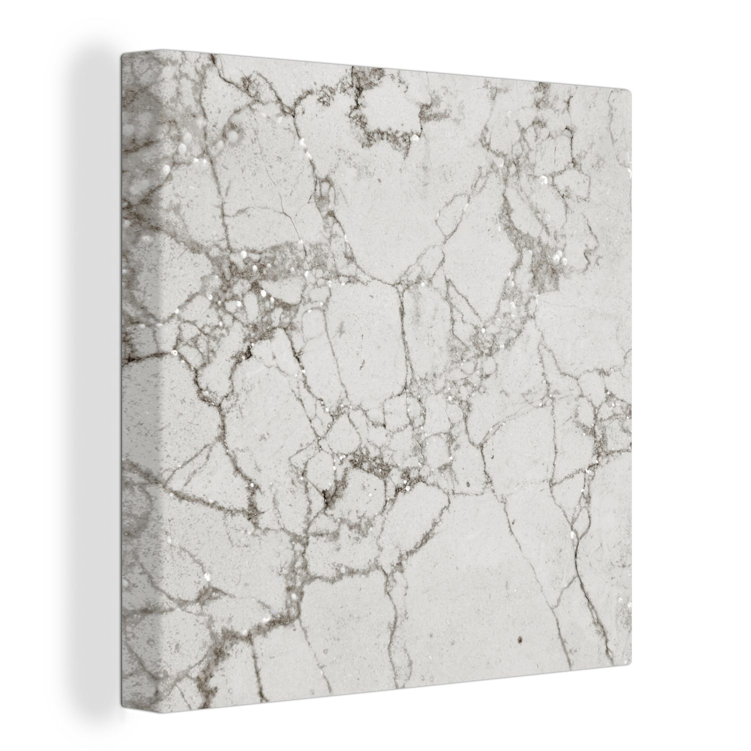 OneMillionCanvasses® Leinwandbild Marmor - Muster - Grau, (1 St), Leinwand Bilder für Wohnzimmer Schlafzimmer bunt