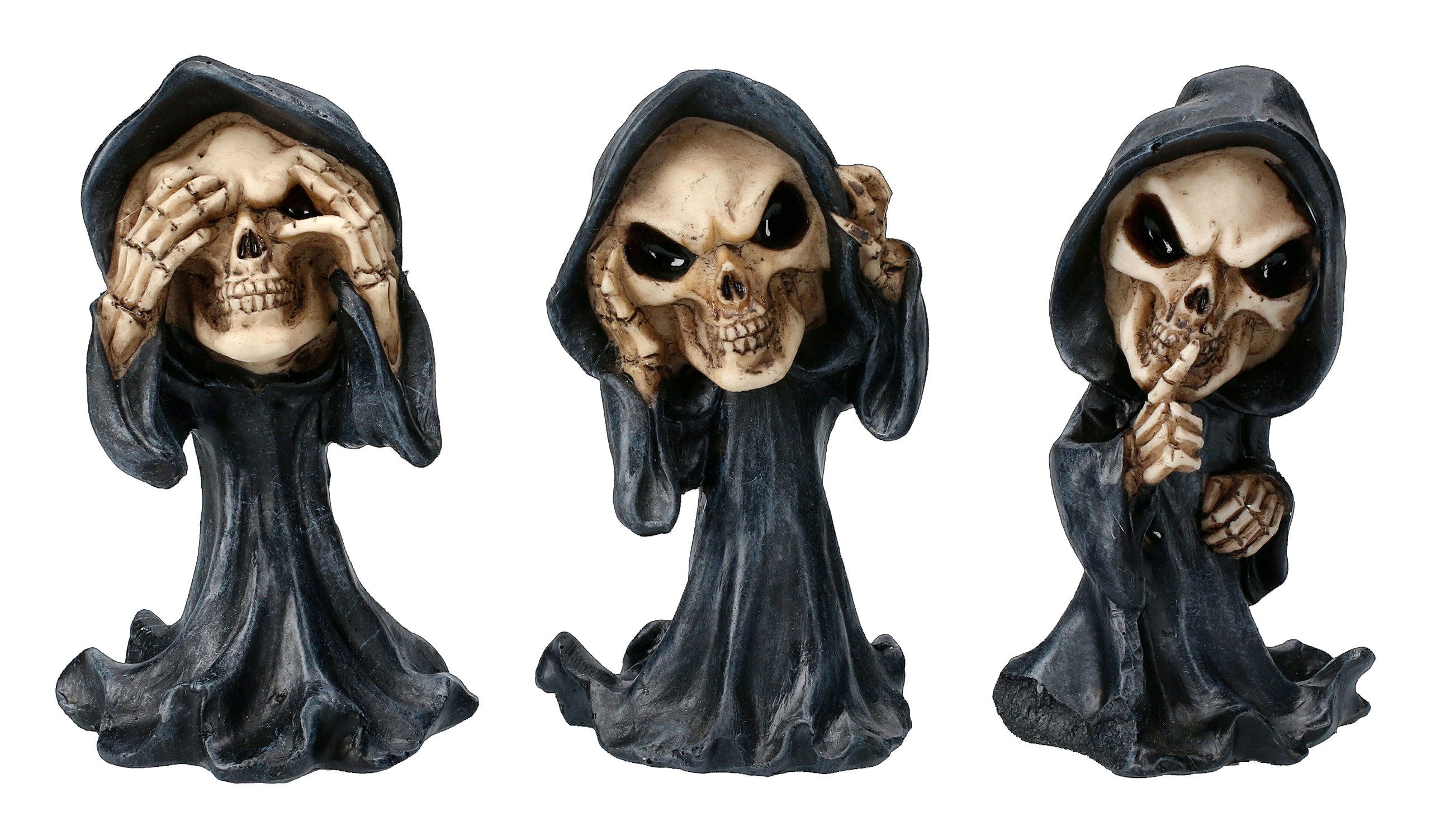 Figuren Shop GmbH Dekofigur Sensenmann Figuren - Reaper nichts Böses - Gothic Fantasy Dekofigur