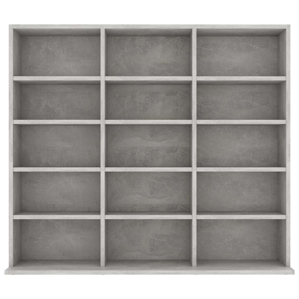 furnicato CD-Regal Betongrau 100 x 23 x 89,5 cm mit 15 offenen Fächern, 1-tlg.