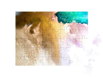 puzzleYOU Puzzle Abstraktes Gemälde in hochtexturierter Ölfarbe, 48 Puzzleteile, puzzleYOU-Kollektionen Abstrakt