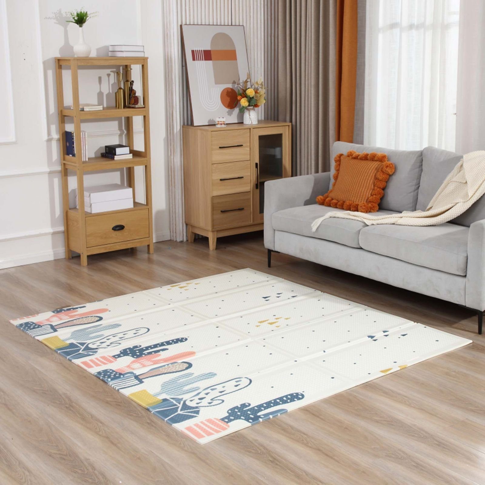 Baby Vivo Spielmatte Spielteppich für Kinder doppelseitig mit Straße 200 x günstig online kaufen