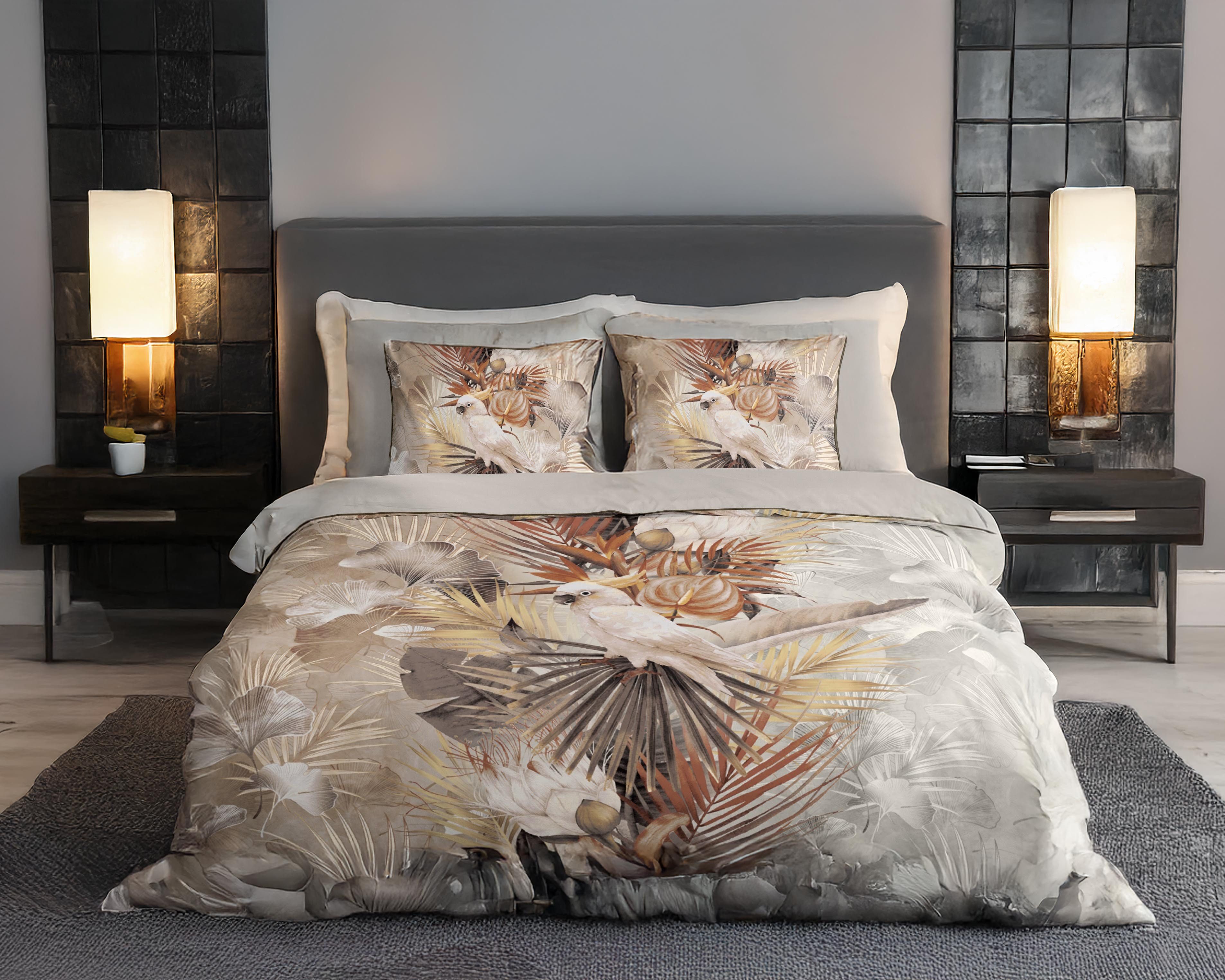 good morning Wendebettwäsche Coree, Satin, 2 teilig, 100% Baumwolle, Renforcé, Reißverschluss, Wendeoptik, Papagei