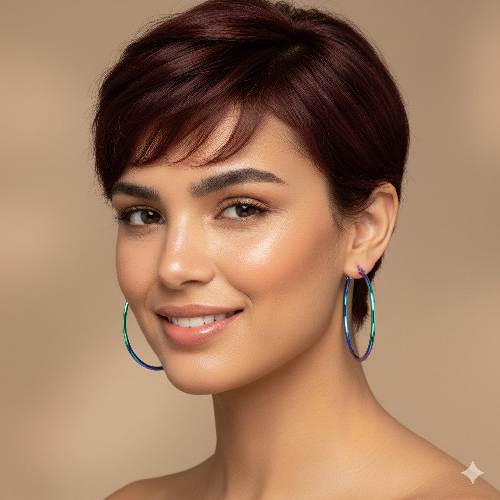 Taffstyle Paar Creolen Damen Ohrringe große Runde Creolen Elegante stilvolle Ohrhänger (Ohrringe Creolen Frauen Damen Schmuck Geschenke zum Geburtstag Weihnachten Valentinstag Muttertag)