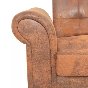 vidaXL Sofa Schlafsofa mit Armlehnen Kunstleder braun Schlafcouch Schlaffunktion