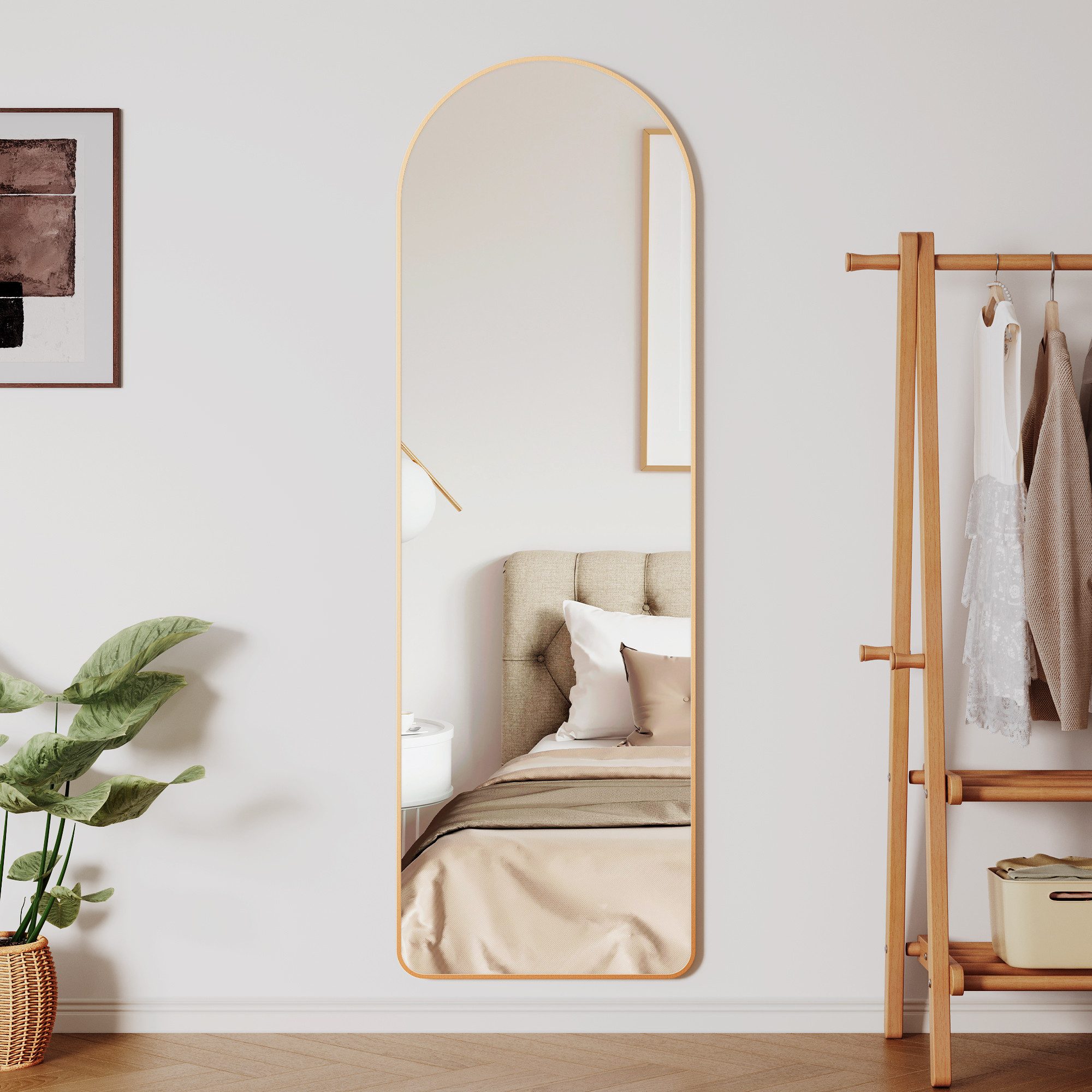 TLGREEN Ganzkörperspiegel 53/50x163cm Standspiegel mit Metallrahmen, (HD gr günstig online kaufen