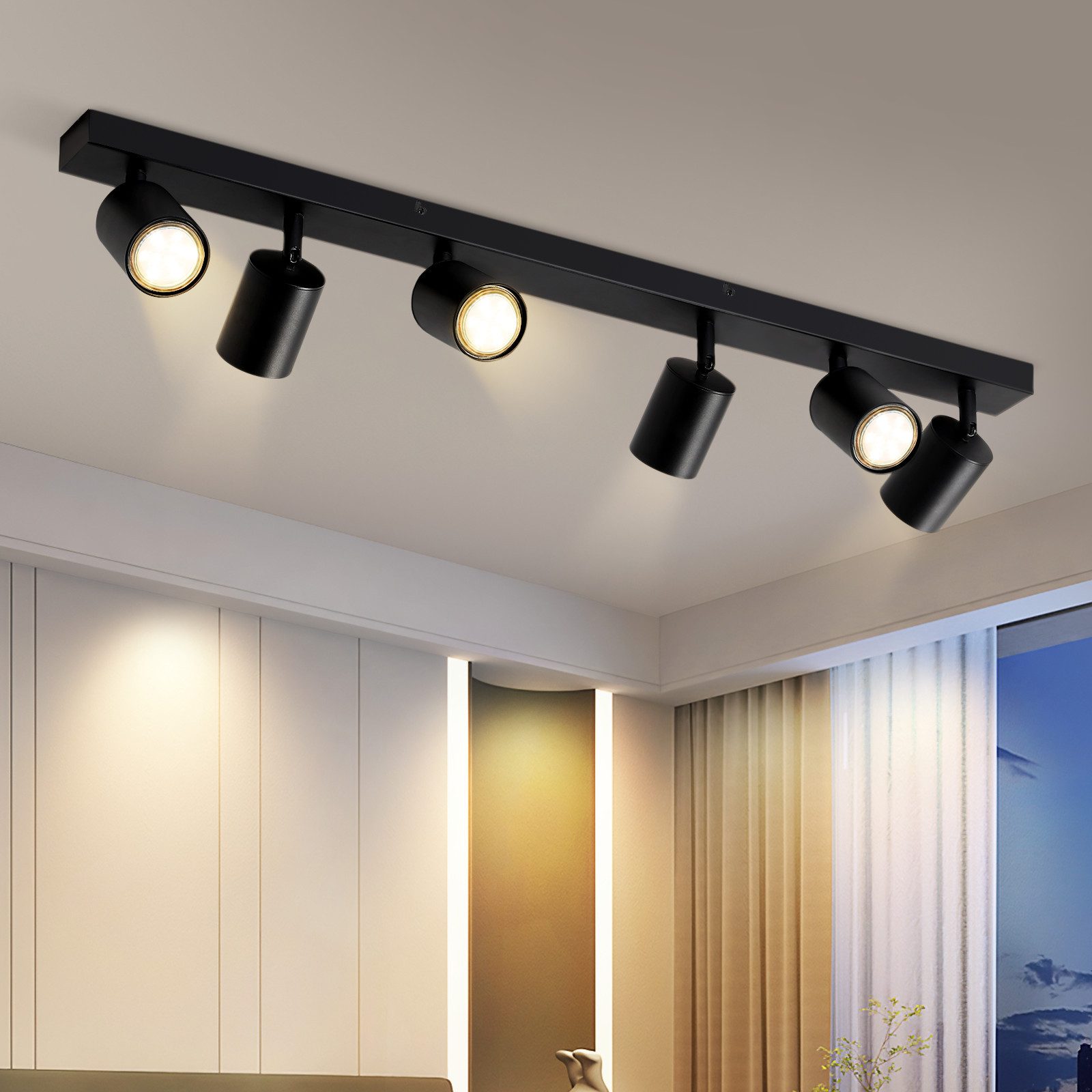 ZMH LED Deckenstrahler Modern Deckenleuchte- GU10 Drehbar Wandstrahler 330° günstig online kaufen