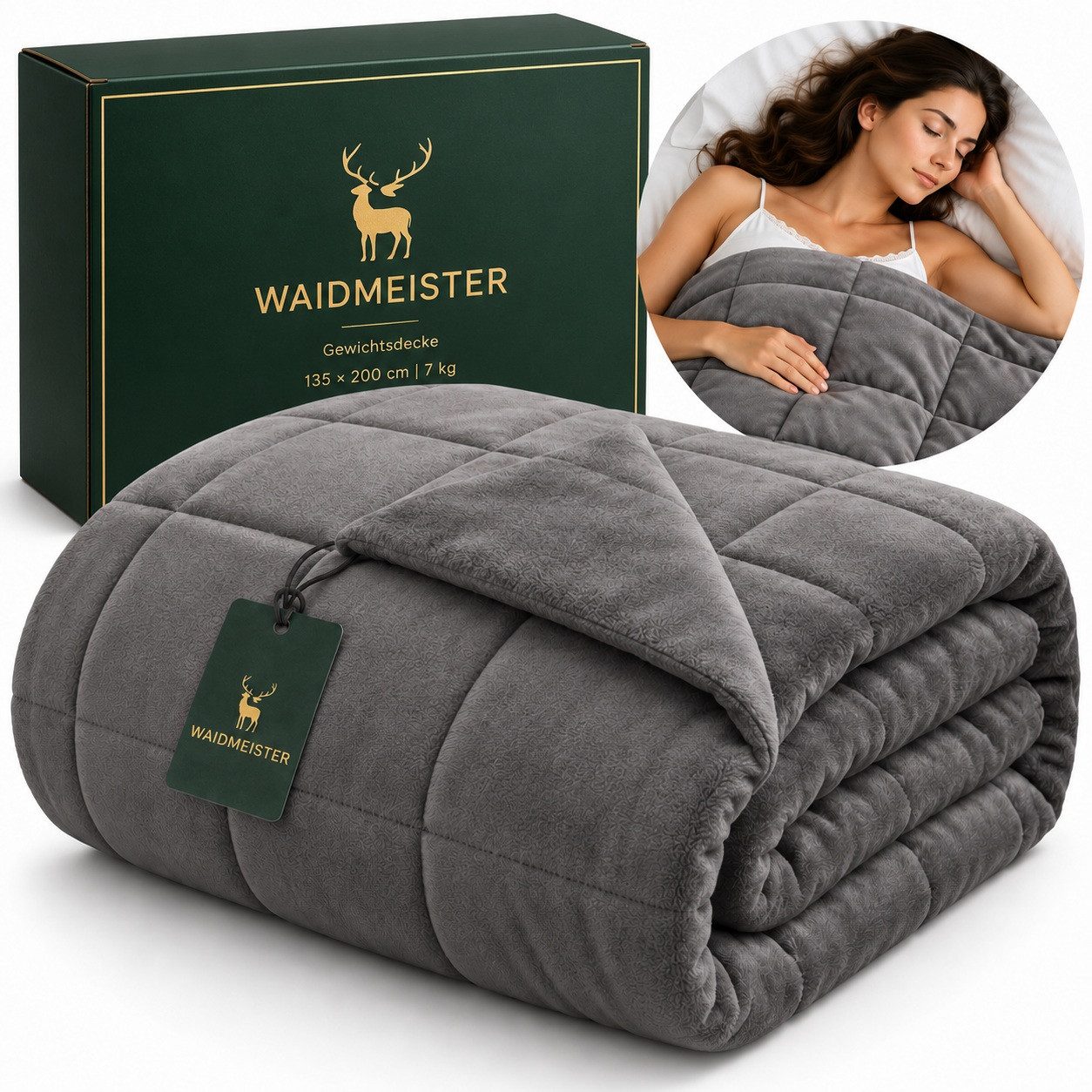 Waidmeister Gewichtsdecke Waidmeister Gewichtsdecke, 7 kg, mit Glasperlen und Tragetasche