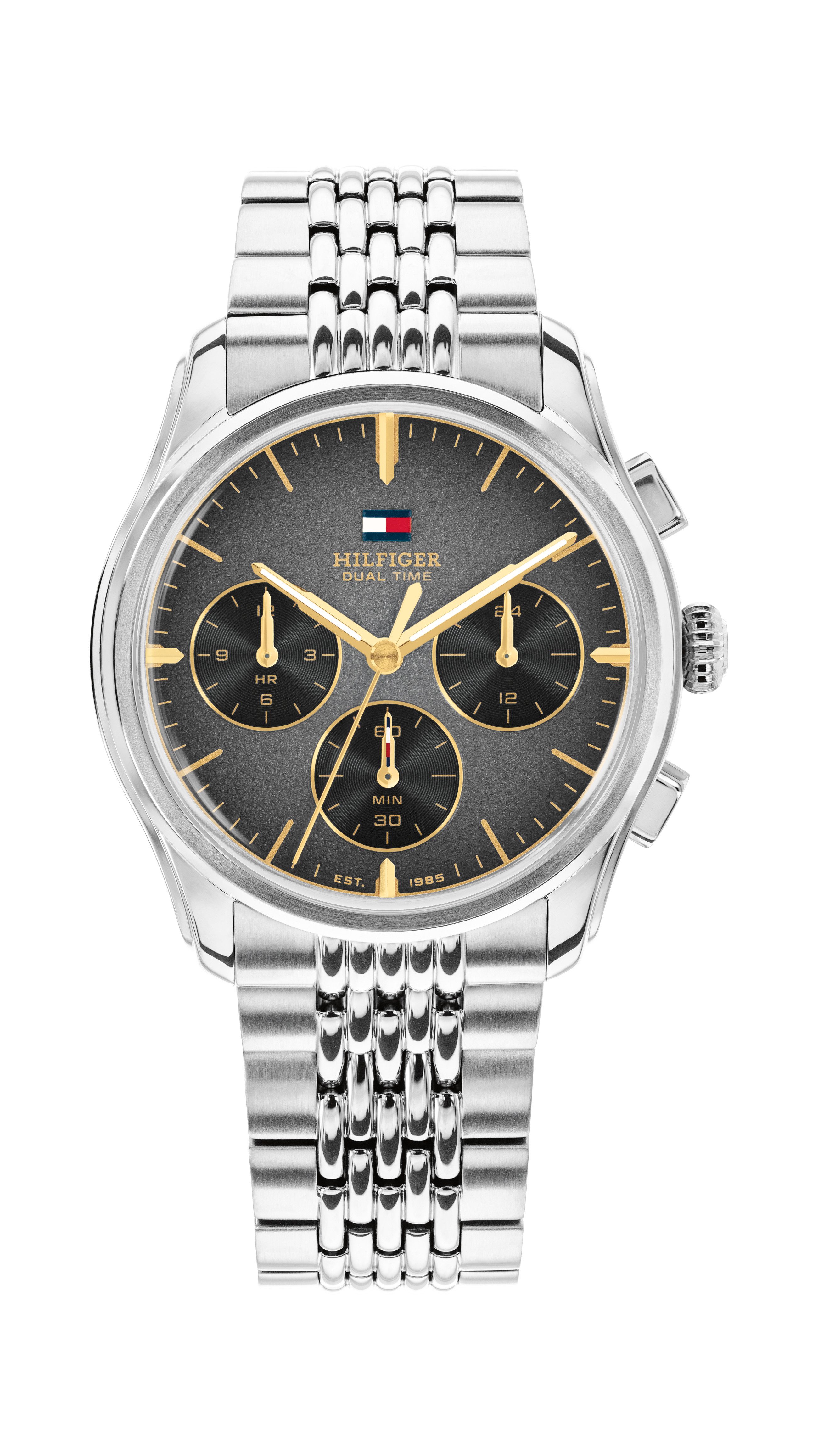 Tommy Hilfiger Multifunktionsuhr BRYANT 1710812, Quarzuhr, Armbanduhr, Damenuhr, Herrenuhr, Edelstahlarmband, analog