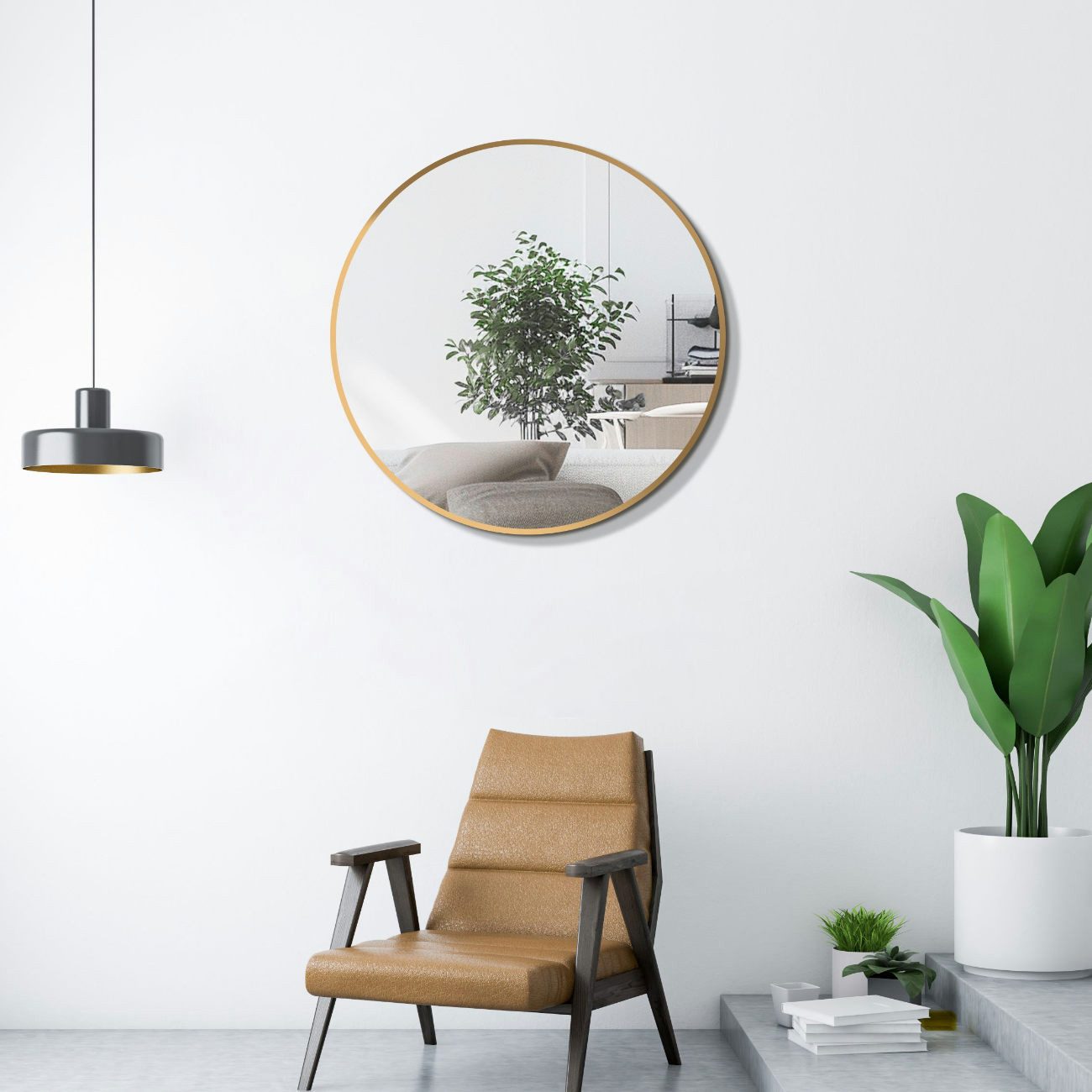 HOKO Dekospiegel Rund 60cm/80cm Design Modern Wandspiegel (skandinavischen günstig online kaufen