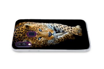 MuchoWow Handyhülle Leopard - Tiere - Porträt - Wildtiere - Schwarz, Handyhülle Samsung Galaxy A40, Smartphone-Bumper, Print, Handy
