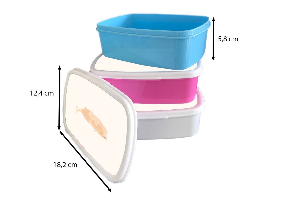 Fisch Erwachsene, Snackbox, für rosa Kunststoff Kunststoff, Mädchen, MuchoWow Brotbox - (2-tlg), Kinder, Pastell, Lunchbox Aquarell - Brotdose