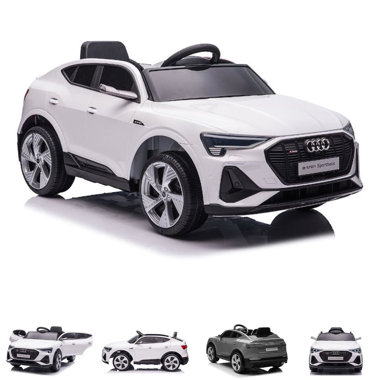 ES-Toys Elektro-Kinderauto Elektroauto Audi E-Tron, Belastbarkeit 30 kg, EVA-Reifen, Allradantrieb, Fernbedienung