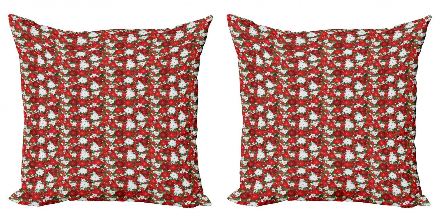 Kissenbezüge Modern Accent Doppelseitiger Digitaldruck, Abakuhaus (2 Stück), Weihnachten Holly Mistletoe