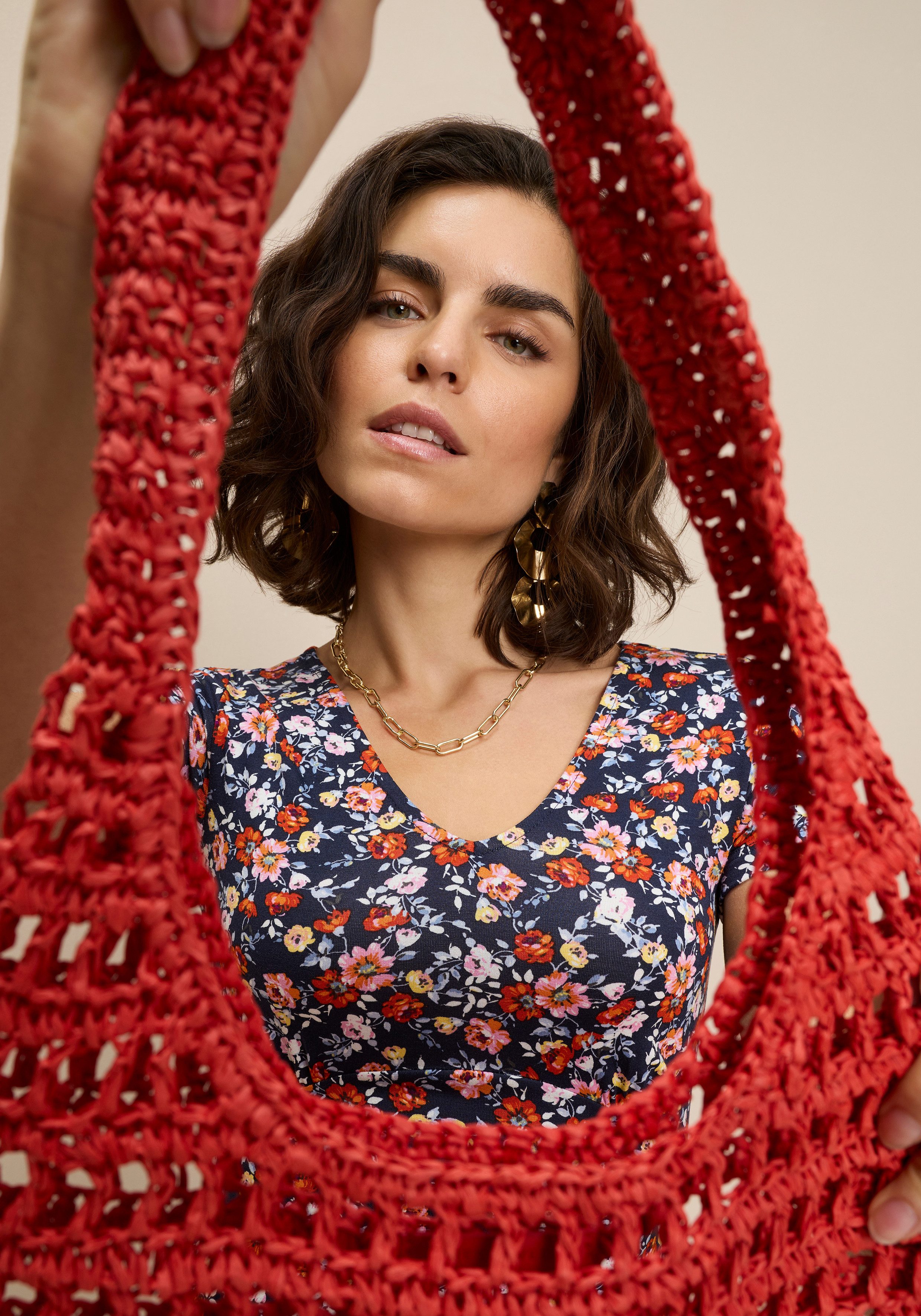 Laura Scott Sommerkleid mit floralem Alloverdruck, aus Viskosemischung - NEUE FARBEN