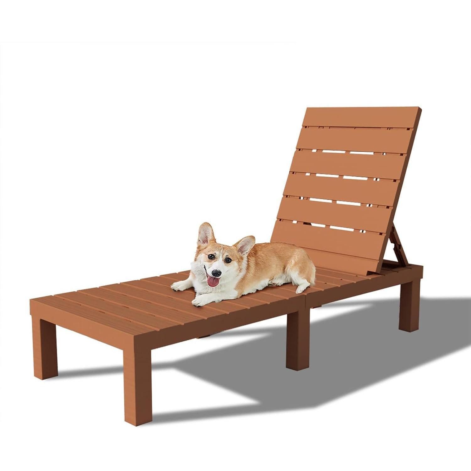 LuxusKollektion Gartenliege Lounge Stuhl Chaiselongue Sonnenliege Pool Wasserdicht Karamell