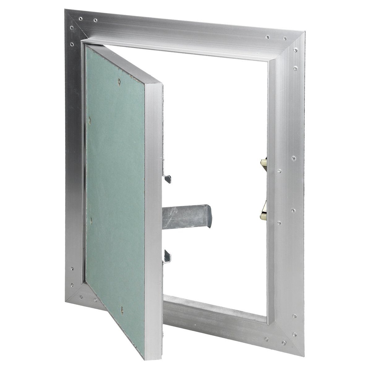 ECD Germany Revisionsklappe Revisionstür aus Gipskarton mit Alu Rahmen Wartungsklappe, Reinigungsklappe 200x250mm Aluminium/Grün Wand/Decke integrierbar