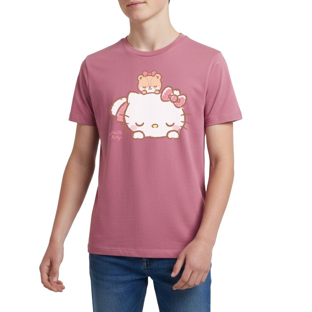 T-Shirt Hello Kitty Mit Teddy Auf Dem Rücken Teenager Premium T-Shirt