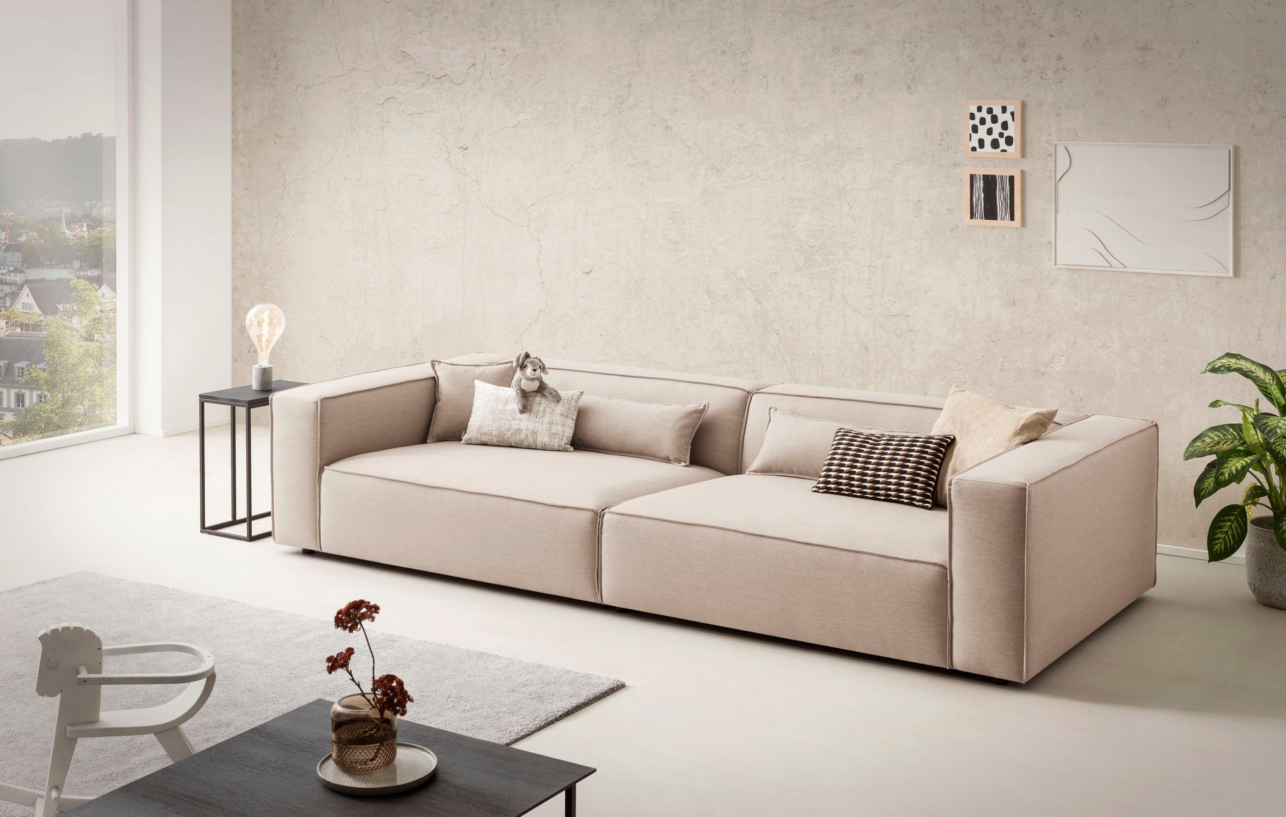 LeGer Home by Lena Gercke 3-Sitzer PIARA XXL, Sofa mit Kedernaht in Cord, L günstig online kaufen