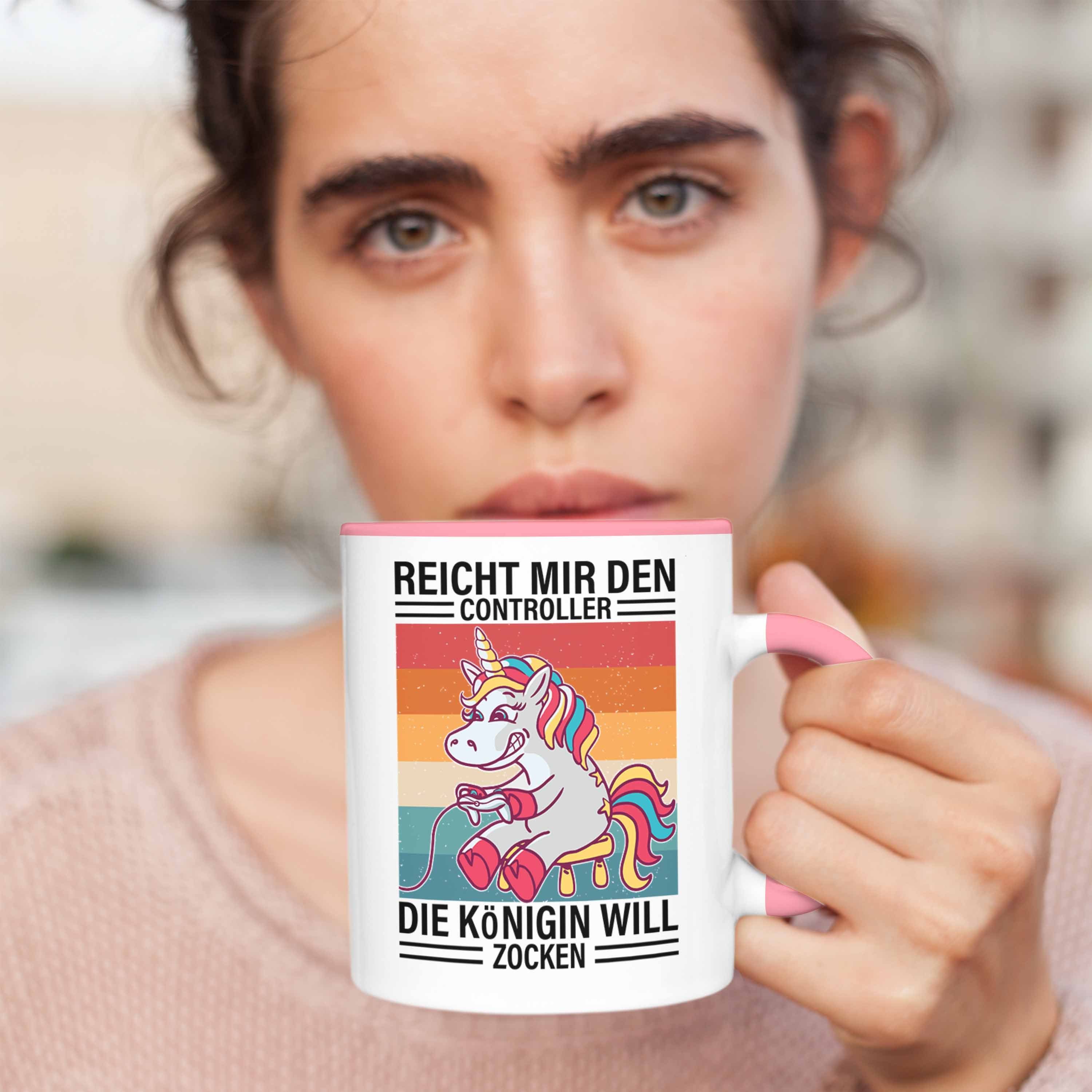 Tasse Trendation Gamer Geschenk Gaming Mädchen Geschenkidee Spruch Zockerin Trendation Girl Tasse Tochter Rosa -