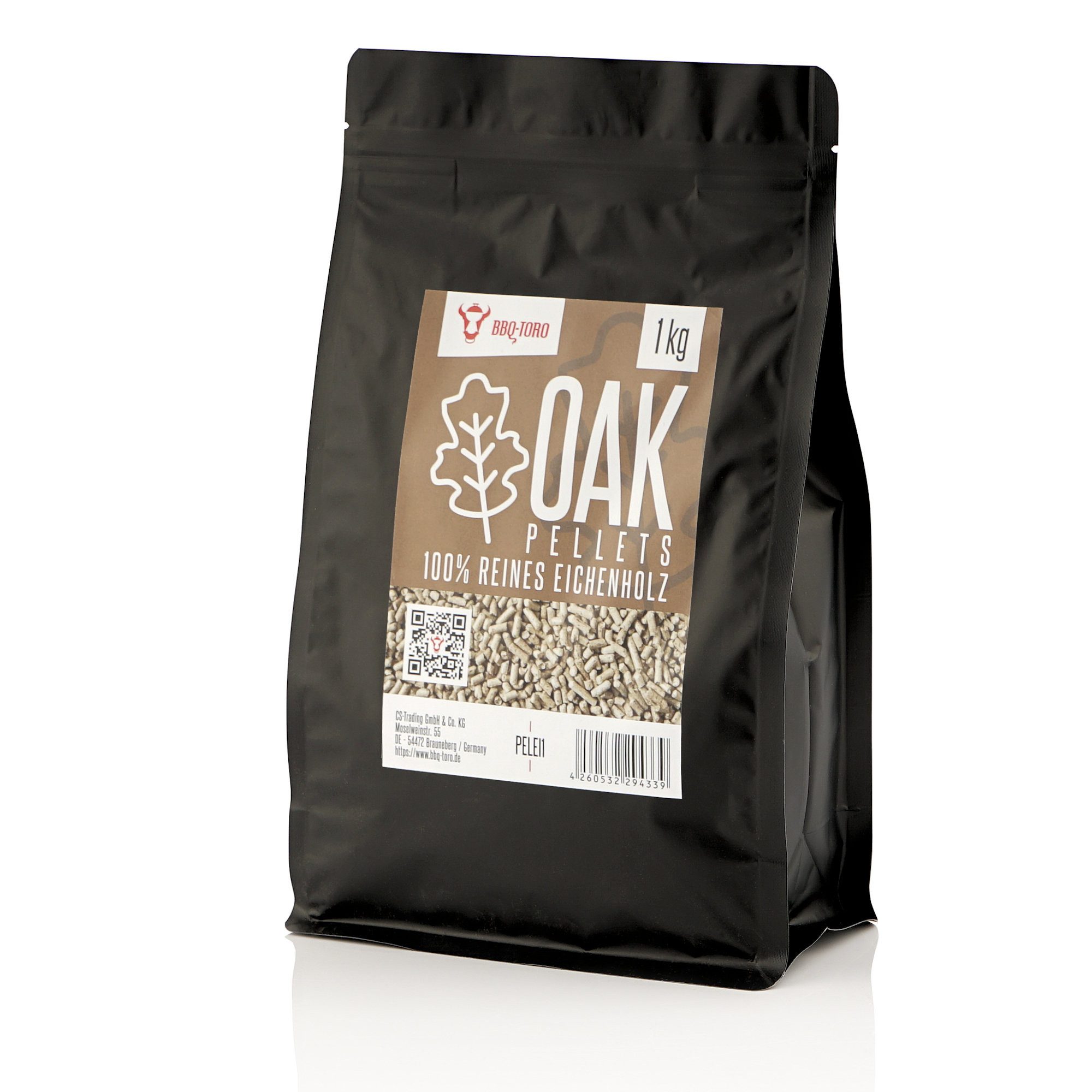 BBQ-Toro Holzpellets Oak Pellets aus 100% Eichenholz für Grill, Smoker und mehr, 1 kg, 1.00 kg