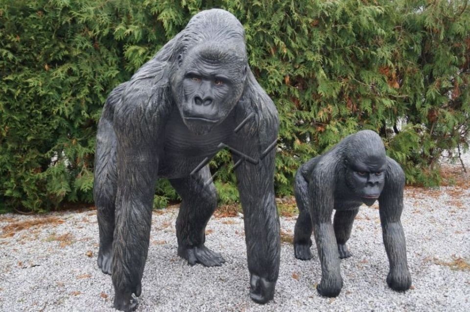 Neu Skulptur Garten Abstrakt Skulpturen Figur JVmoebel Skulptur Deko Design Gorilla Statue Figuren