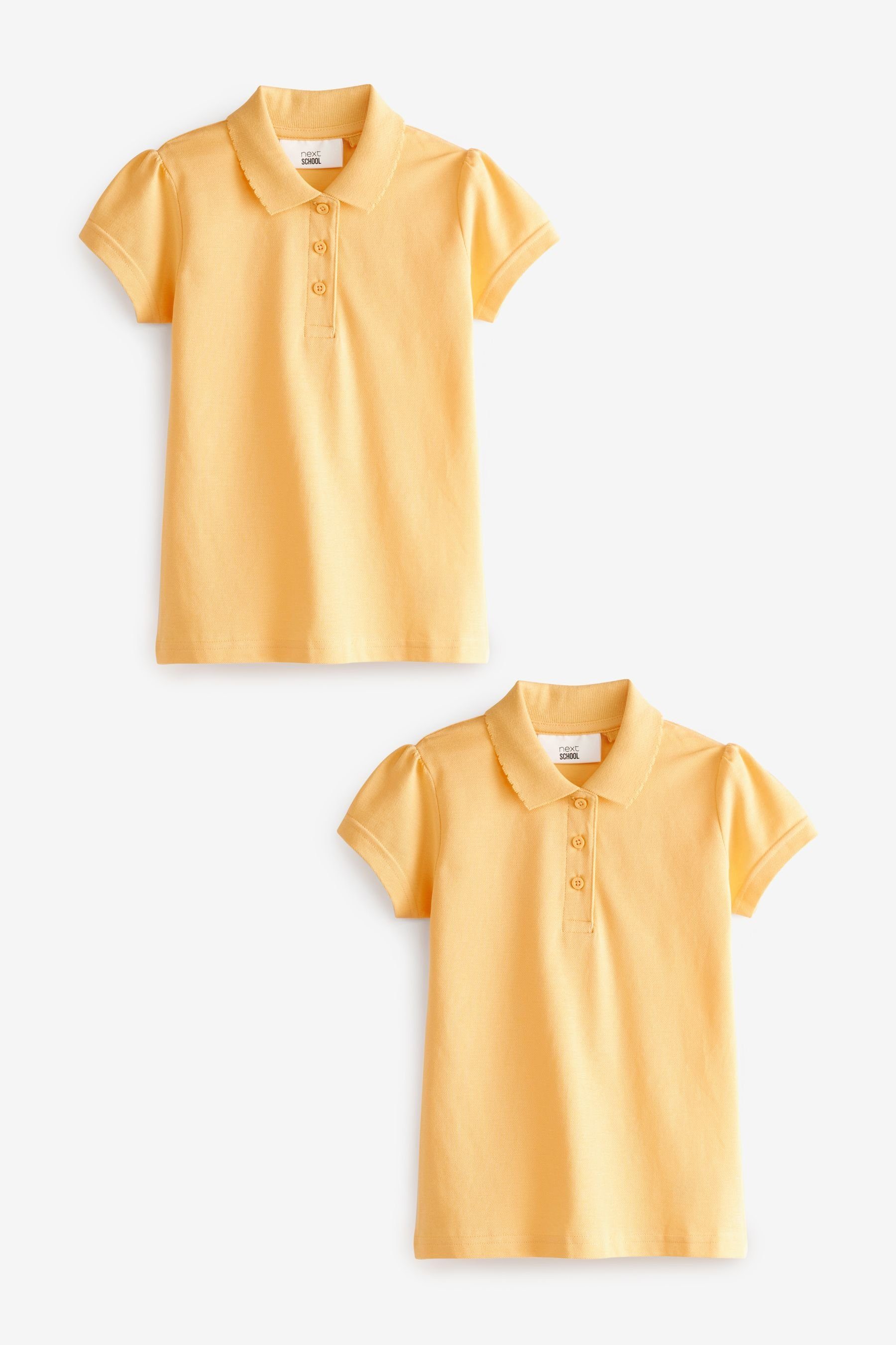 Baumwolle im Kurzärmelige aus Yellow Poloshirt (2-tlg) Next Polohemden 2er-Pack
