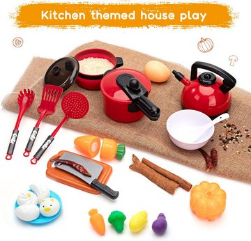 Avisto Spiel-Kochgeschirr Spiel-Kochgeschirr Kinderspielzeug mit Töpfen und Pfannen, (Kinder Spielzeug Küche, 73-tlg., ABS-Material und haben ein intelligentes Design), sind ein großartiges Werkzeug für Rollenspiele