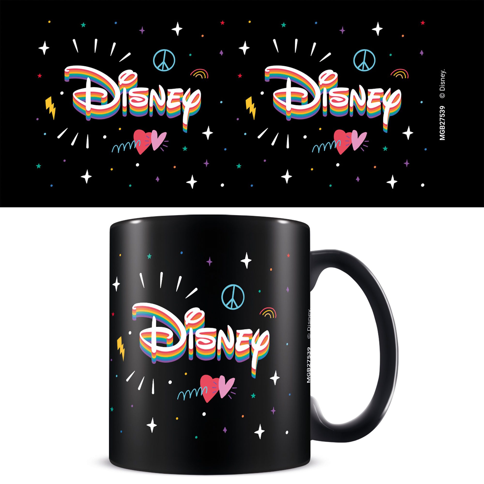 Tasse Disney - Lizenz Чашки 3D - Logo Rainbow - black