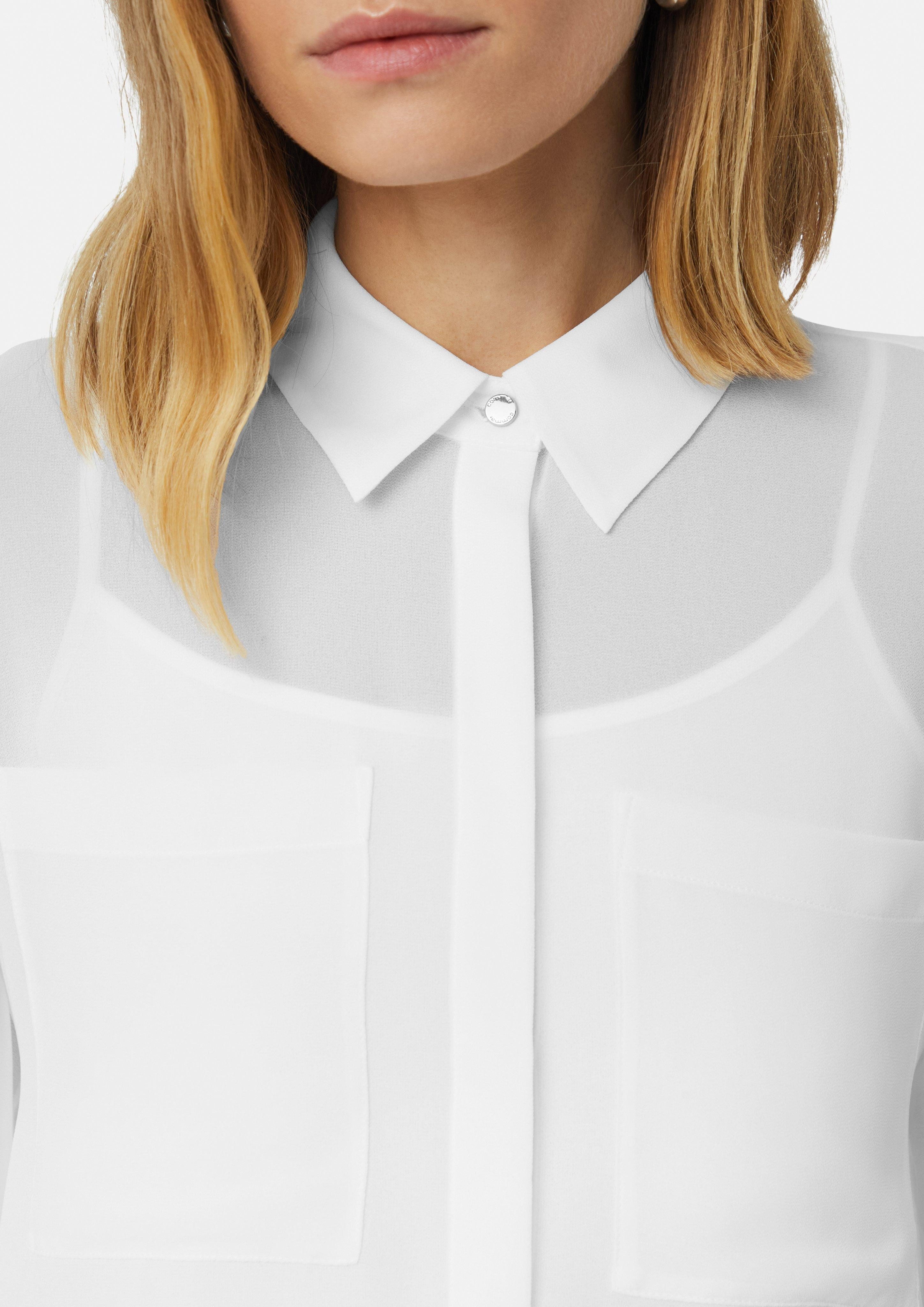 Comma Langarmbluse Leicht transparente Bluse mit günstig online kaufen