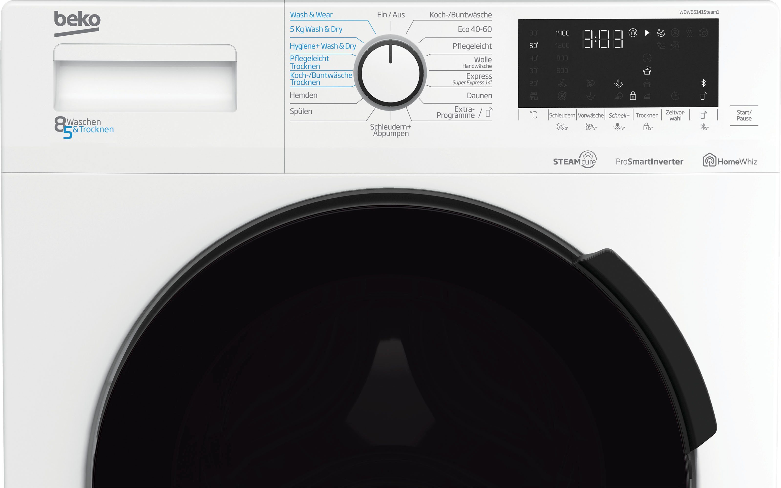 WDW85141Steam1, kg, 5 BEKO kg, U/min Waschtrockner 8 1400