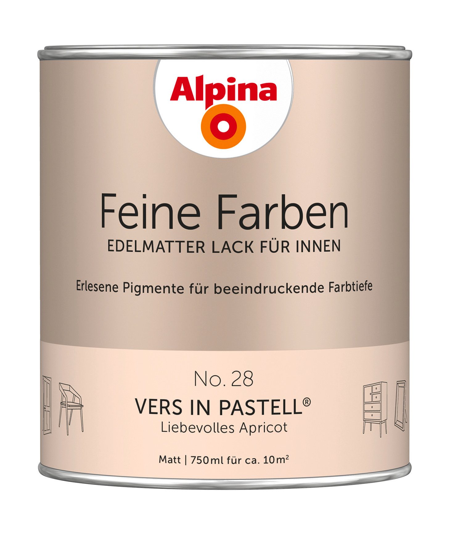 Lack Alpina Feine Farben Lack edelmatt 750ml - Farbfamilie Gelb