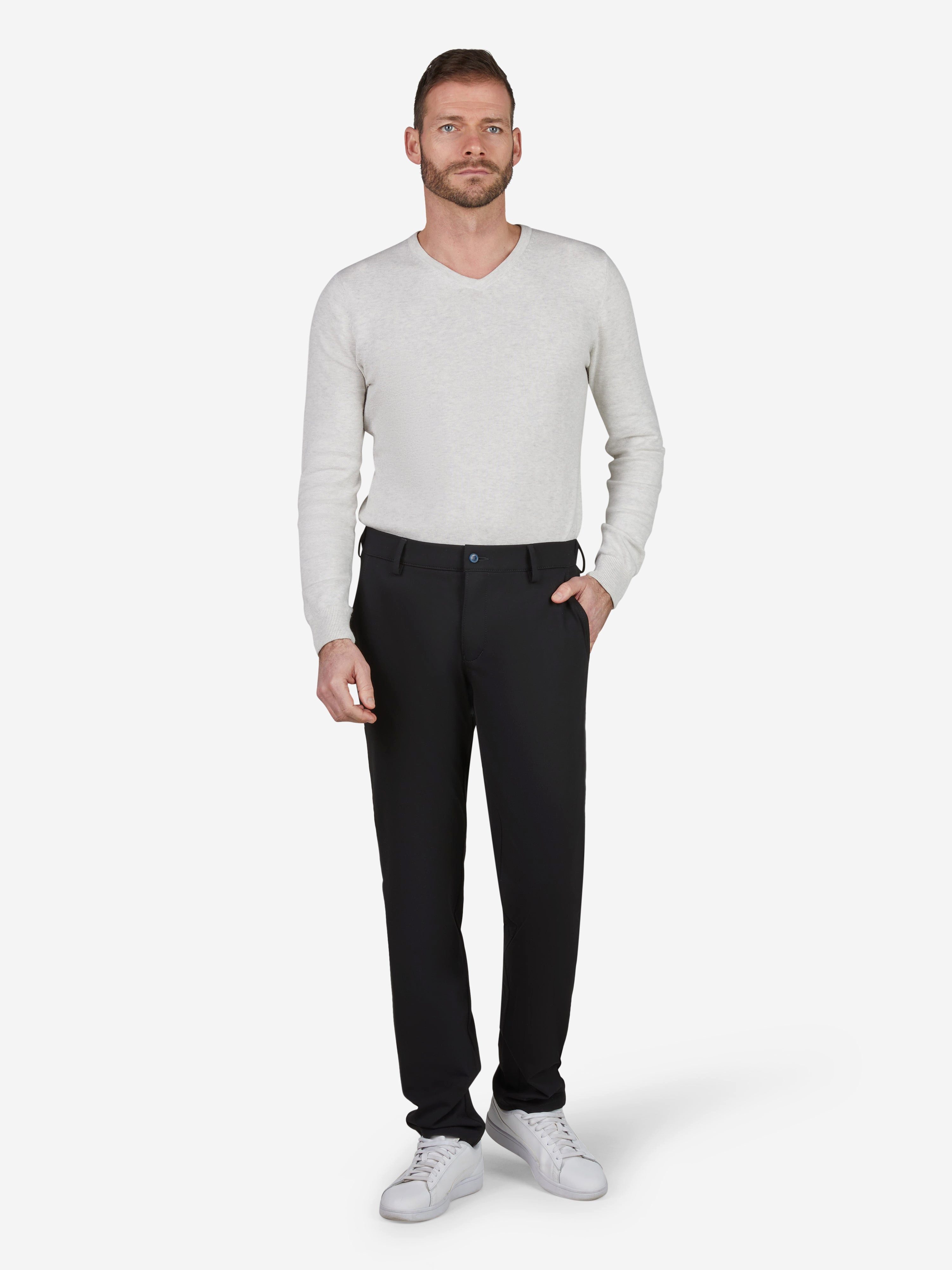 Club of Comfort Chinohose Chino/Flat Front Hose FOXX 8240 - schwarz - Herrenhose - 26 ["Chino als einfach gestylte Hosenform, die die Balance zwischen