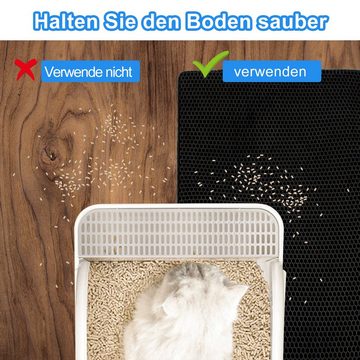 Randaco Katzentoilette Katzenstreu Matte Vorleger Katzenmatte Katzenklo Matte Weiche 78×60cm