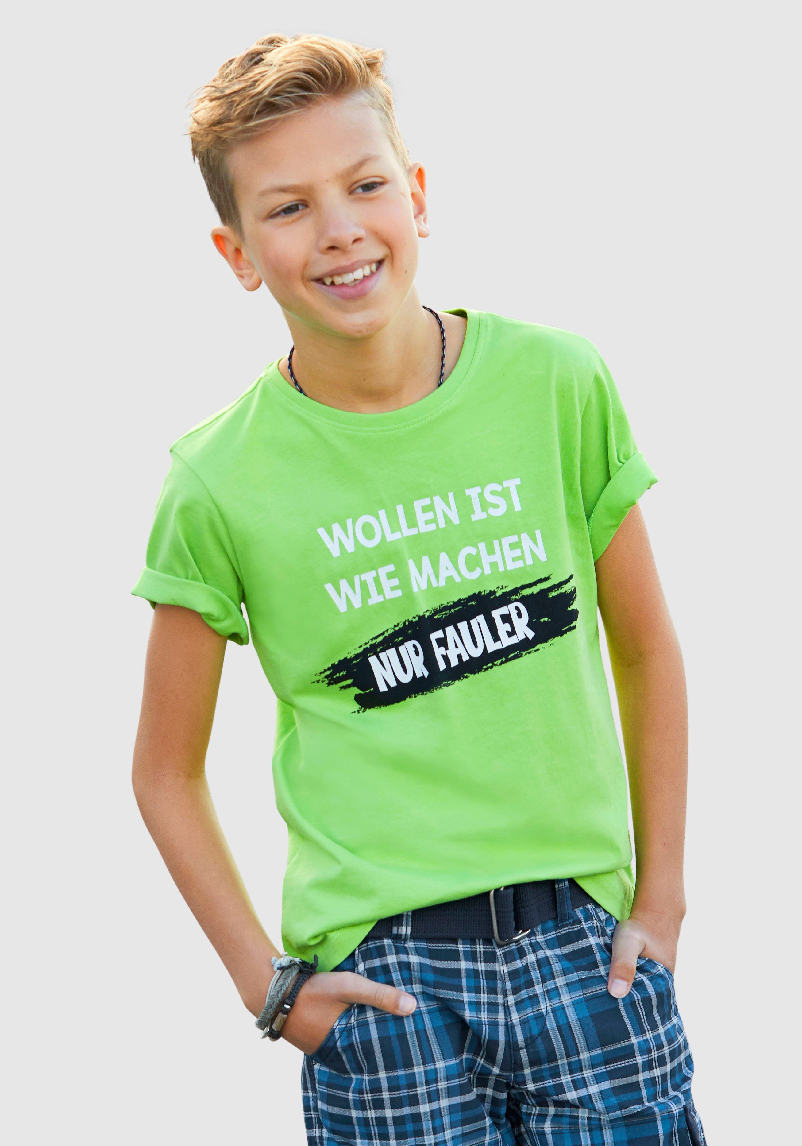 KIDSWORLD T-Shirt WOLLEN IST WIE MACHEN...., Spruch | T-Shirts