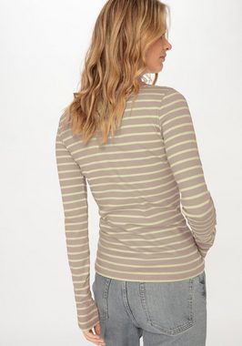 Hessnatur T-Shirt Rib Streifen Slim aus reiner Bio-Baumwolle (1-tlg)