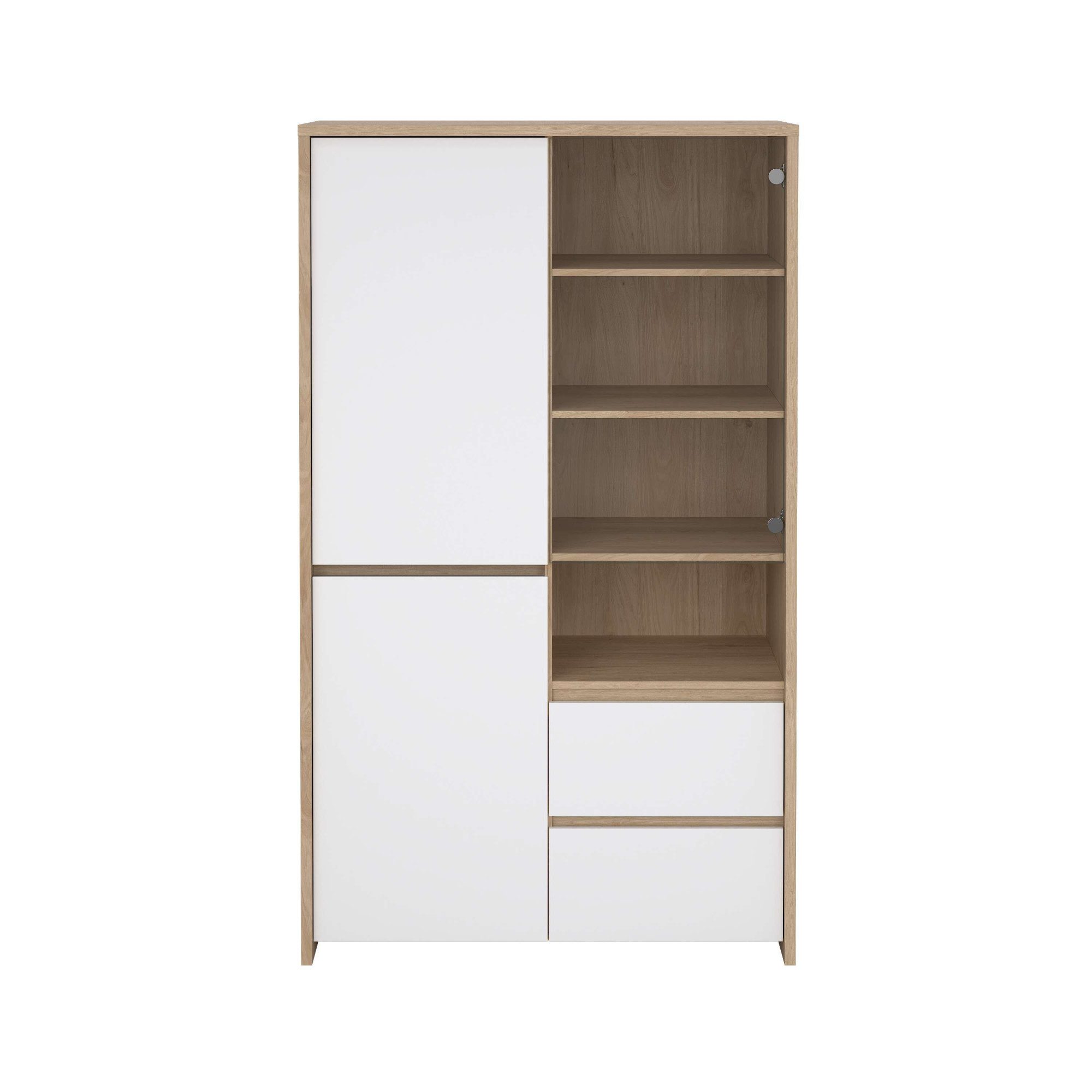 INOSIGN Vitrine Next Standvitrine, Vitrinenschrank, mit Glastür, Stauraum mit 2 Türen, 1 Glastür, 2 Schubladen, Höhe 170 cm, Breite 100 cm