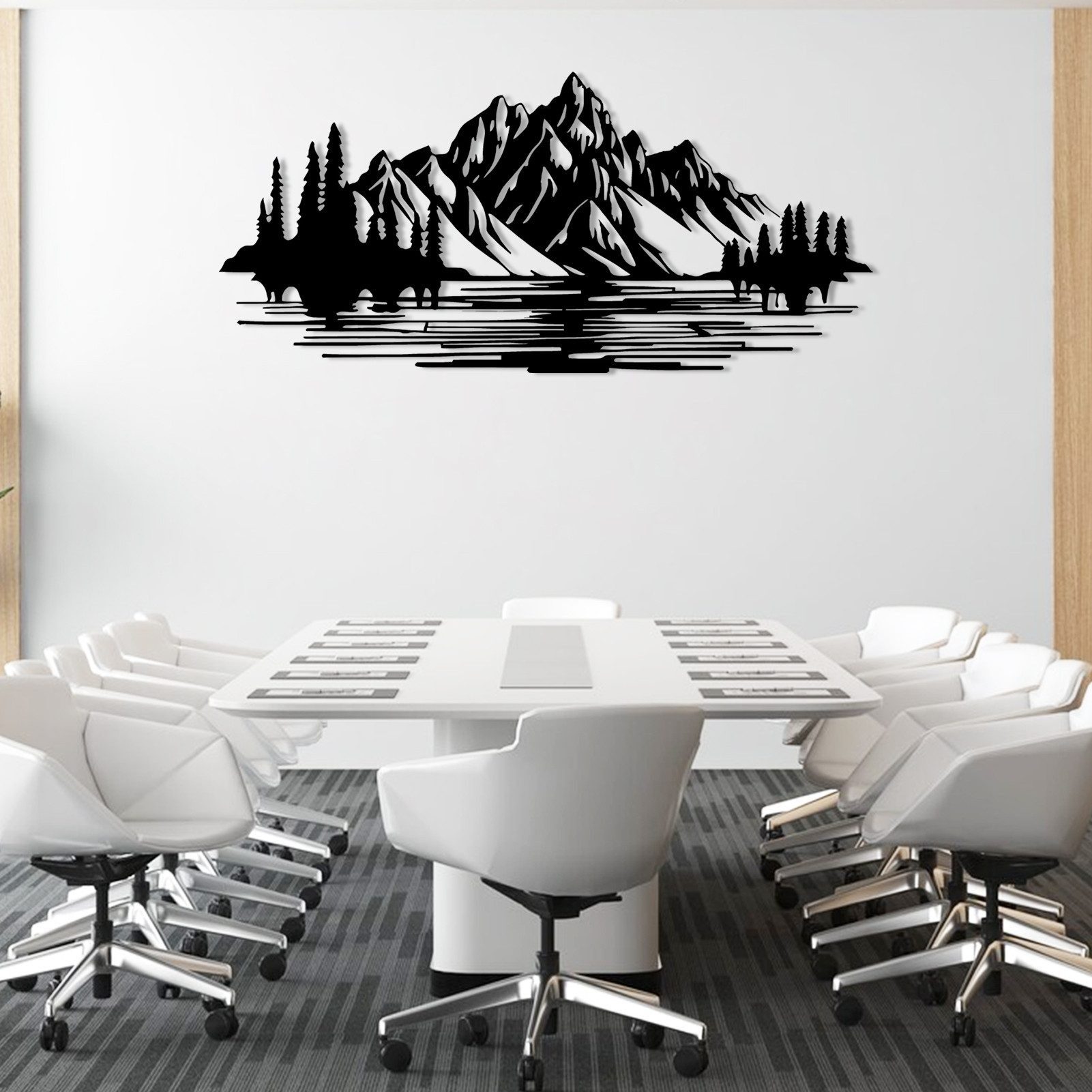 Jumpeak Wanddekoobjekt Bergwald Metall Kunst Wanddekoration, günstig online kaufen
