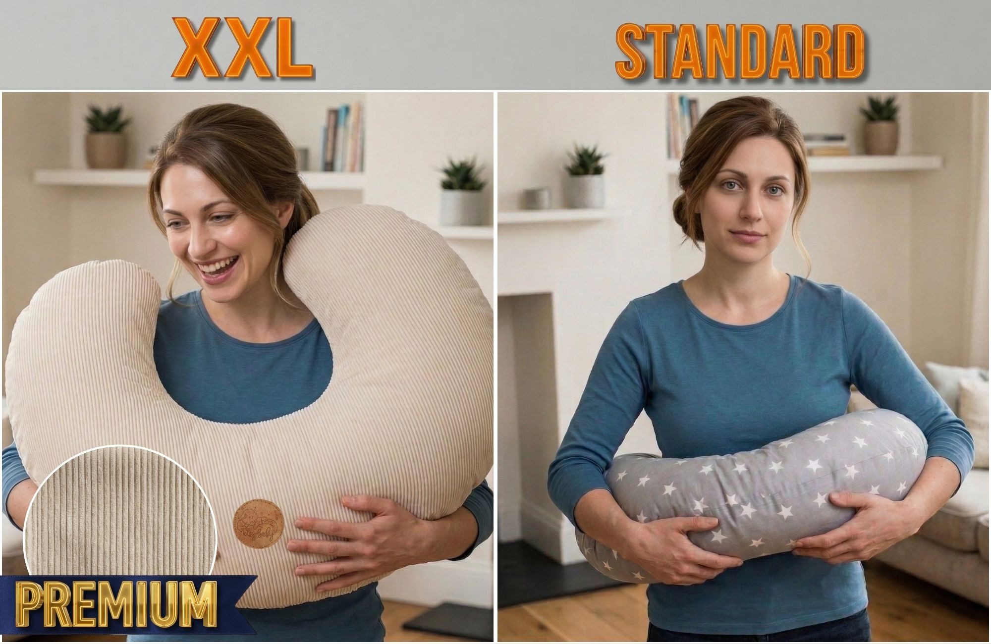 Totsy Baby Stillkissen klein Mond Minky Nursing Stillhörnchen Kissen Nursing Pillow – Bild 5 von 5