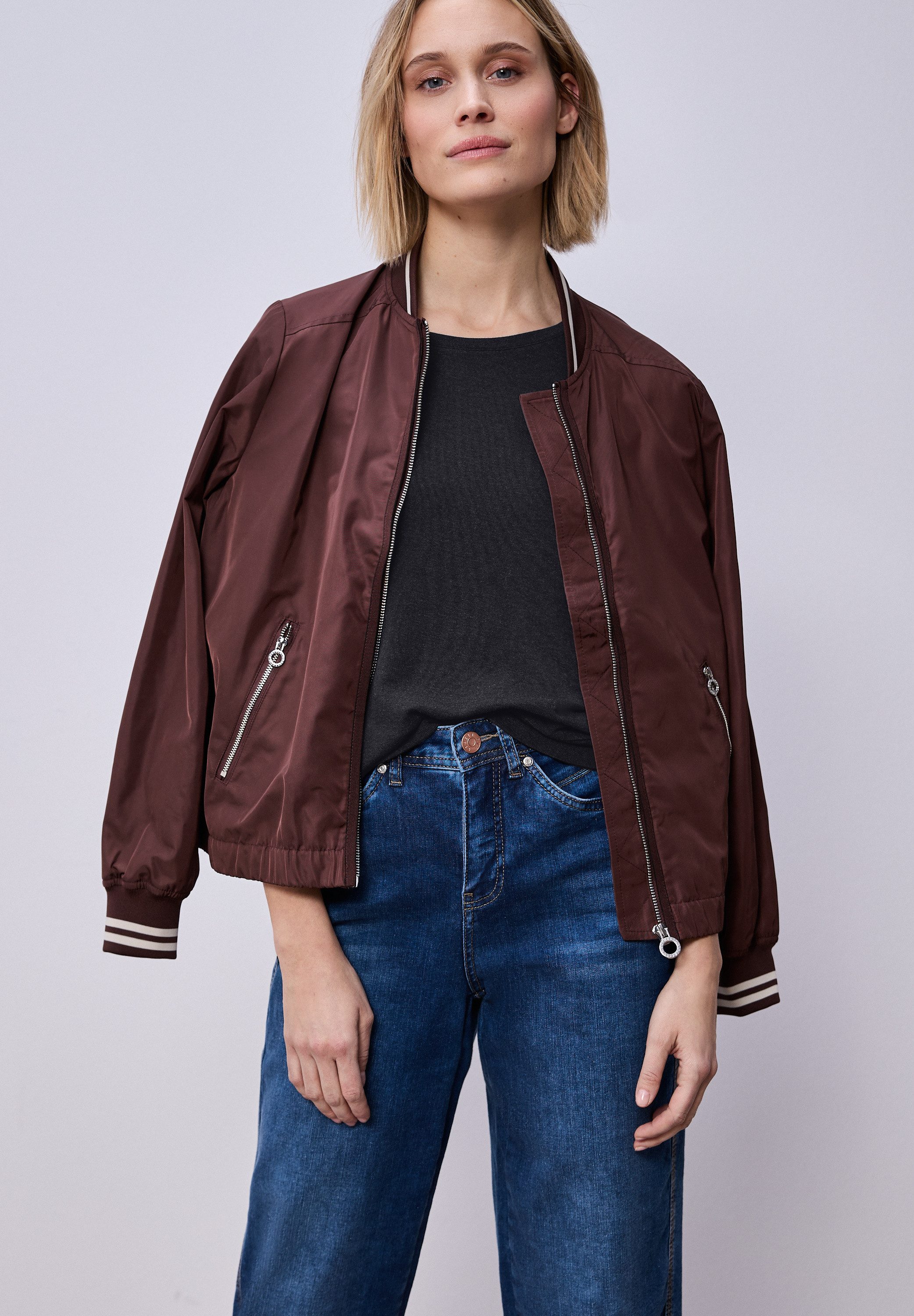 STREET ONE 3/4-Arm-Shirt im Melange-Look
