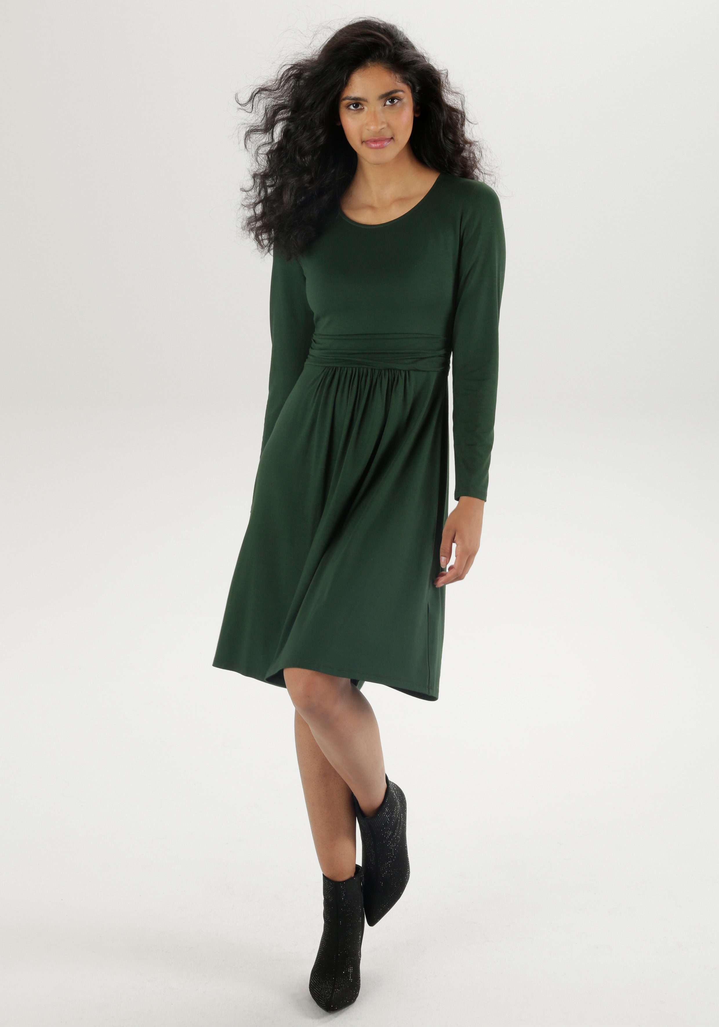 Aniston SELECTED Jerseykleid mit gerafftem Taillenbund, günstig online kaufen