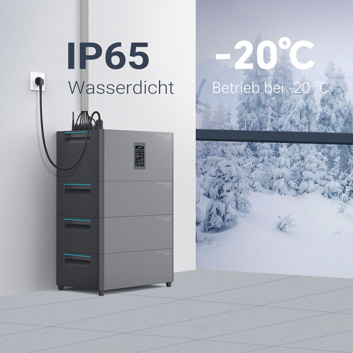 Marstek JUPITER C+ Erweiterungsbatterie – 2,56 kWh Speicher, Plug & Play Stromspeicher Marstek JC+ Erweiterungsbatterie 50000 mAh, 2,56 kWh LiFePO₄ Erweiterungsmodul, stapelbar, >6000 Zyklen, IP65.