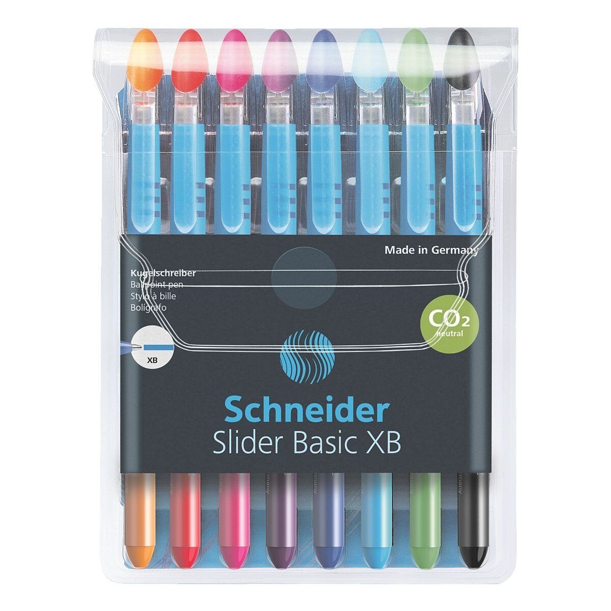 Schneider Kugelschreiber Slider XB 151298, (8-tlg), Pack, Strichstärke: 0,7 mm