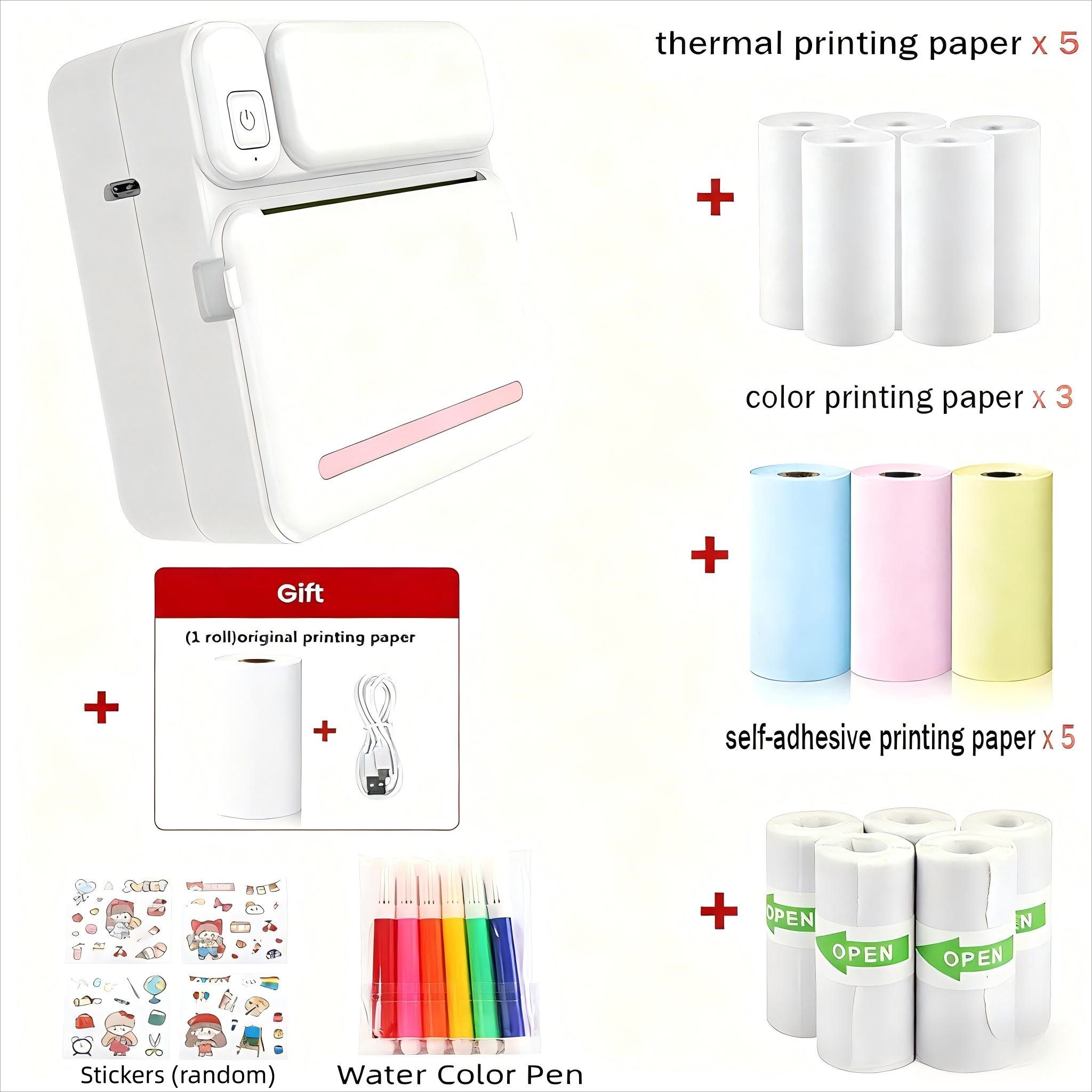 Ophy Tragbarer Bluetooth-Thermodrucker (taschenformat) – Etikettendrucker Etikettendrucker, (für P-Notizen, Fehlermeldungen & Textmemos – Rosa)